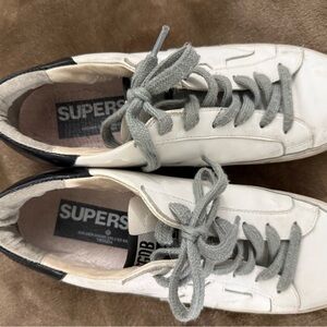 Golden Goose White and Gray Sneakers